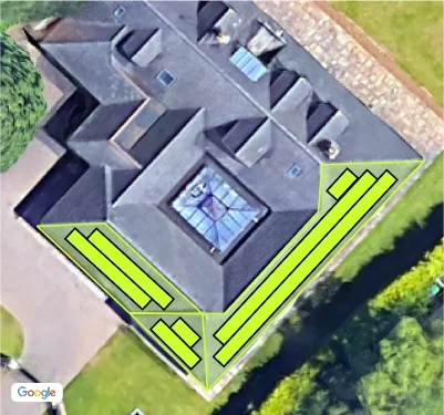 Automated panel layout along the roof edges